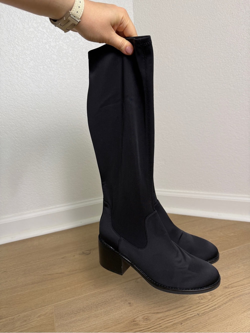 Donald Pliner Women's Zela Stretch Knee-High Block Heel Boots 7.5